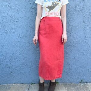 Vintage Gap Skirt Womens Size Medium Linen Wrap Midi in Salmon